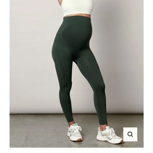 Blanqi everyday maternity belly support leggings - forest green, size large